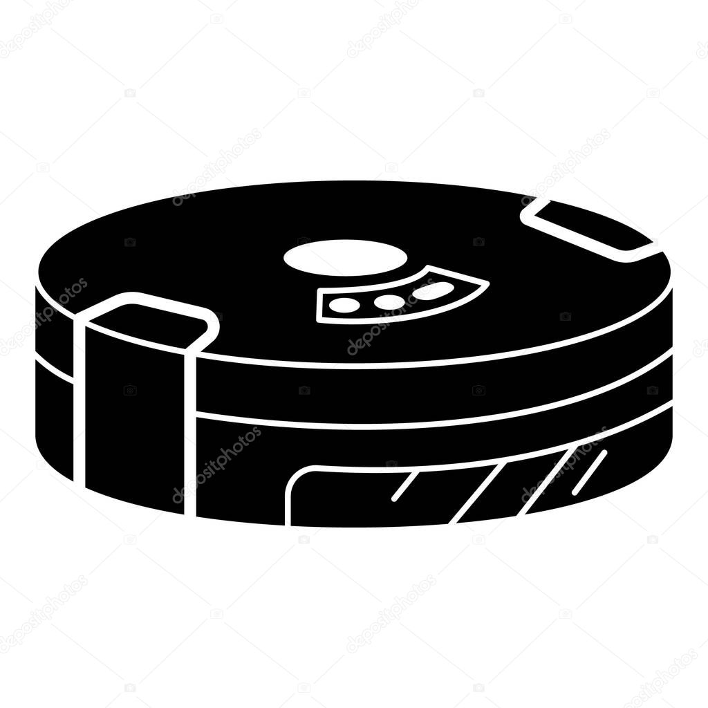 Robot vacuum cleaner icon. Simple illustration of robot vacuum cleaner vector icon for web design isolated on white background