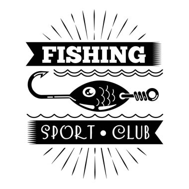 Balıkçılık sporları kulübü logosu, basit stil.