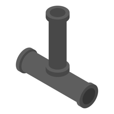 Hot water pipe icon, isometric style clipart
