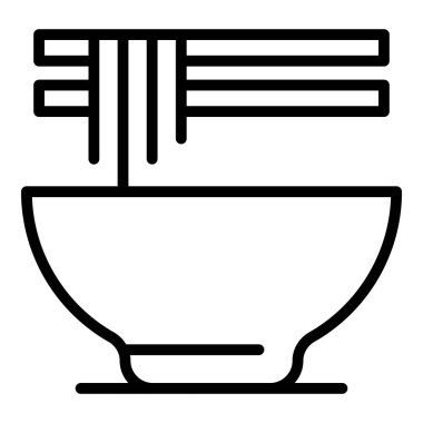 Asian ramen icon, outline style