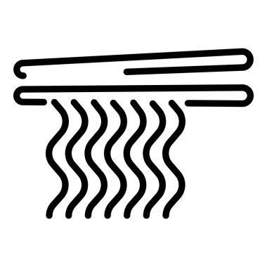 Ramen chopsticks icon, outline style