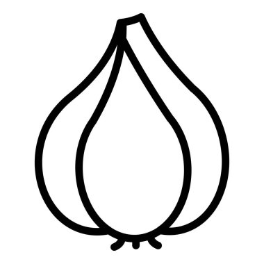 Taze sarımsak ikonu, taslak tarzı