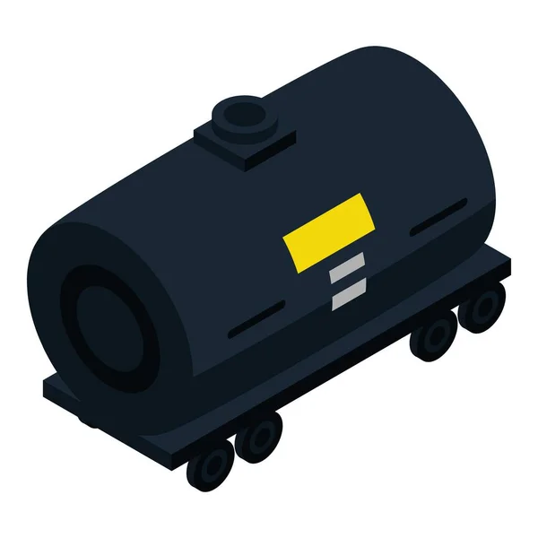 Petrol wagon tank icon, isometric style — Stock Vector