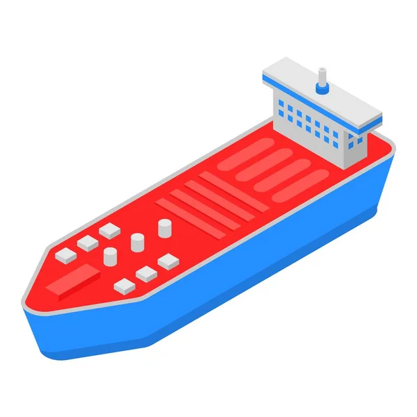 Benzinszállító hajó ikonja, izometrikus stílusban — Stock Vector