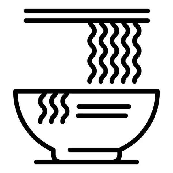 Ramen noodle icon, outline style — Stock Vector