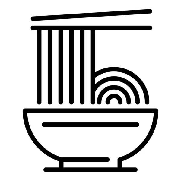 Bowl ramen ikon, körvonalazott stílus — Stock Vector