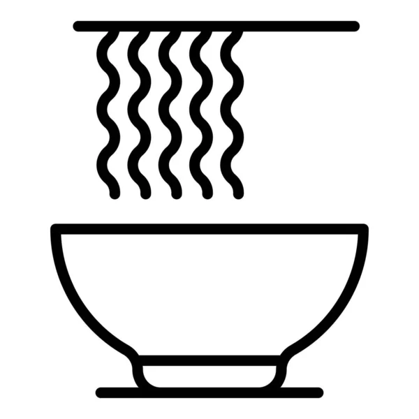 Soup ramen icon, outline style — ストックベクタ