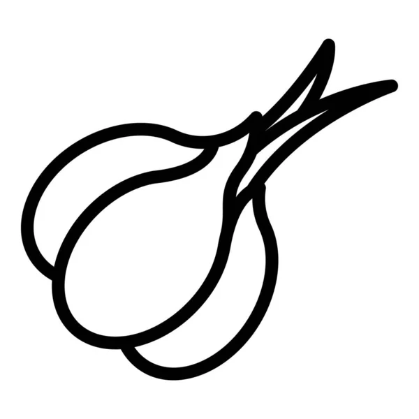 Пряный чеснок икона, стиль контура — стоковый вектор