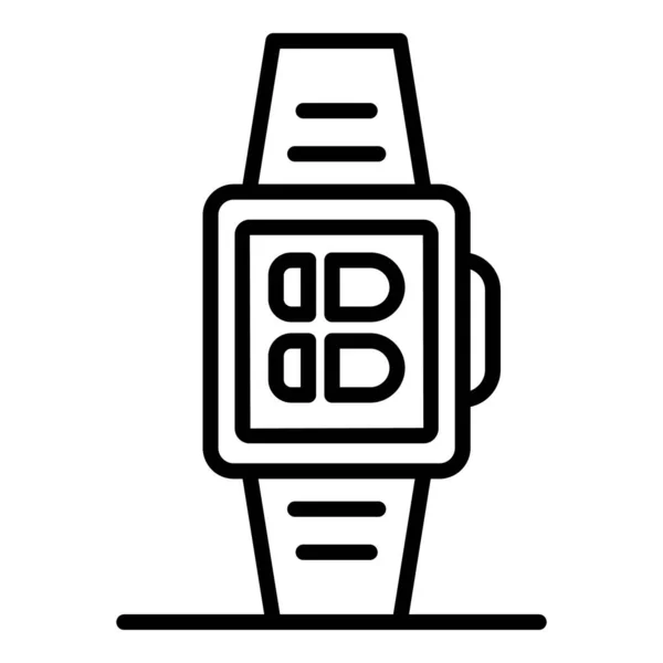 Ikona interfejsu inteligentnego zegarka, styl konturu — Wektor stockowy