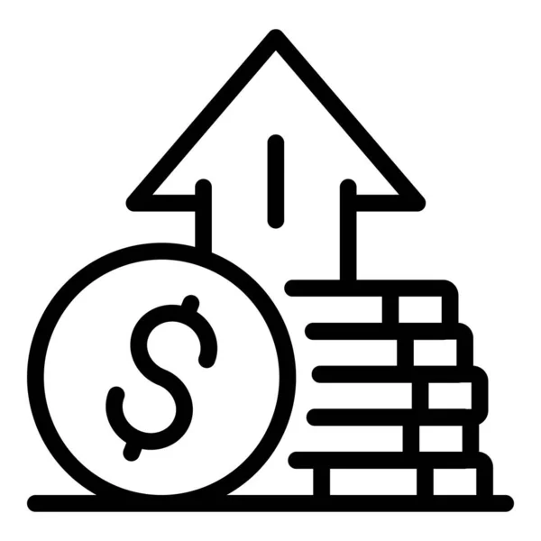 Icône de démarrage d'argent, style contour — Image vectorielle