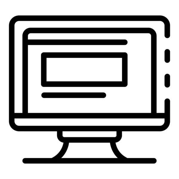 Monitora icona del computer, stile contorno — Vettoriale Stock