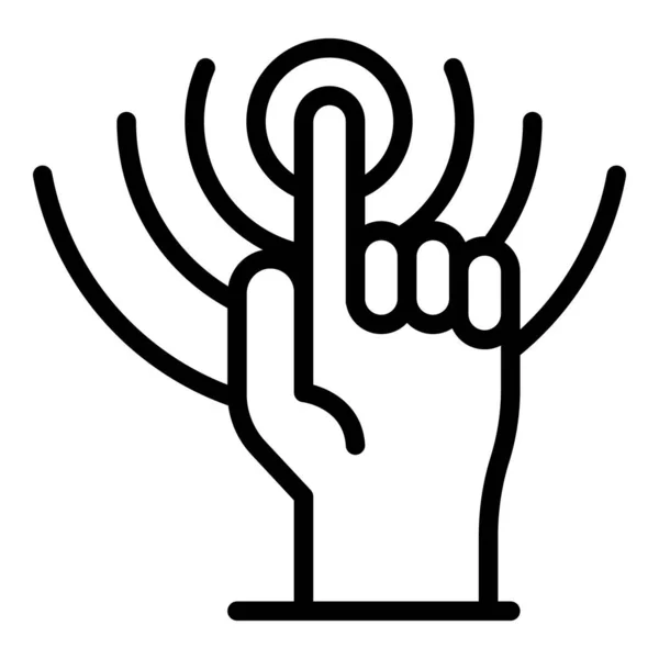 Icône de démarrage des doigts, style de contour — Image vectorielle