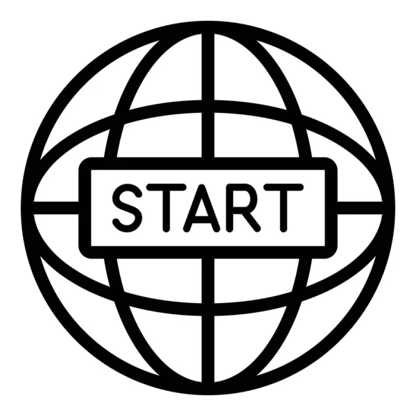 Global start project icoon, outline stijl — Stockvector