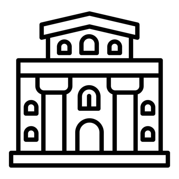 Icono del edificio arquitectónico, estilo del esquema — Archivo Imágenes Vectoriales