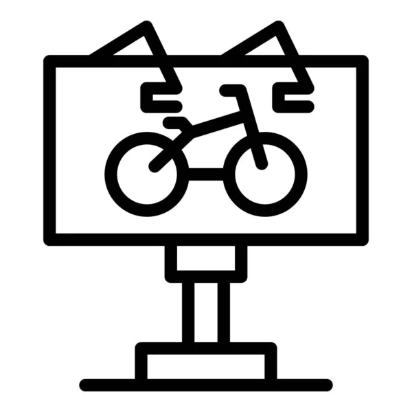 Billboard bike rent icon, outline style — Stock Vector