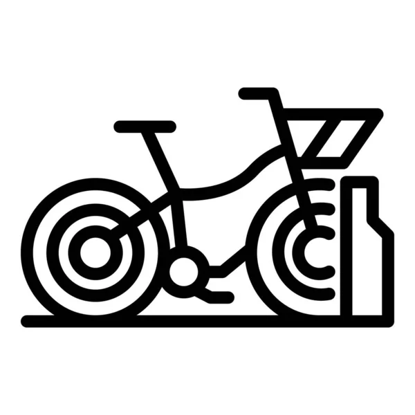 Business ποδήλατο ενοικίαση εικονίδιο, περίγραμμα στυλ — Διανυσματικό Αρχείο