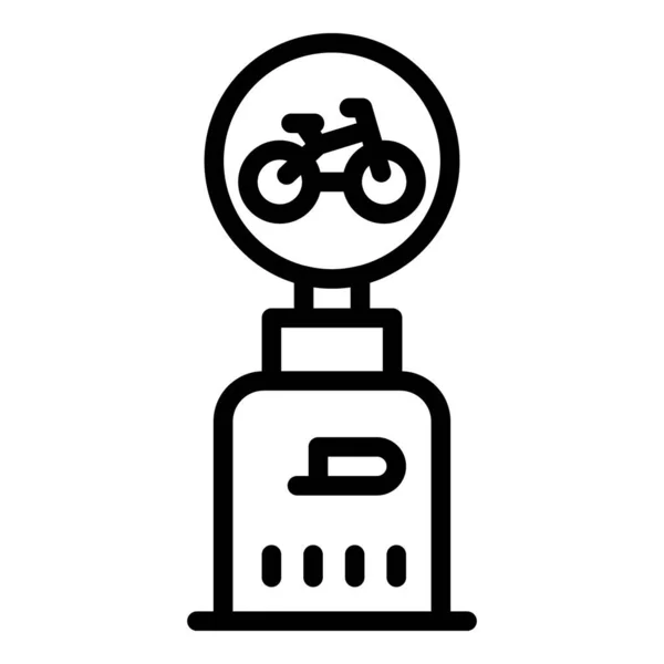 Bike sing post icon, outline style — Stock Vector