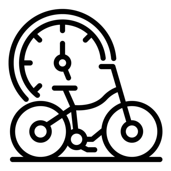 Bicicleta alquiler icono de navegación, esquema de estilo — Archivo Imágenes Vectoriales