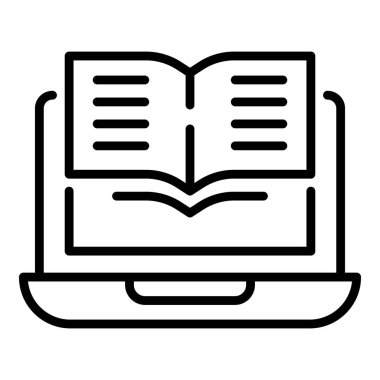 Dizüstü bilgisayar ve açık kitap simgesi, özet biçimi