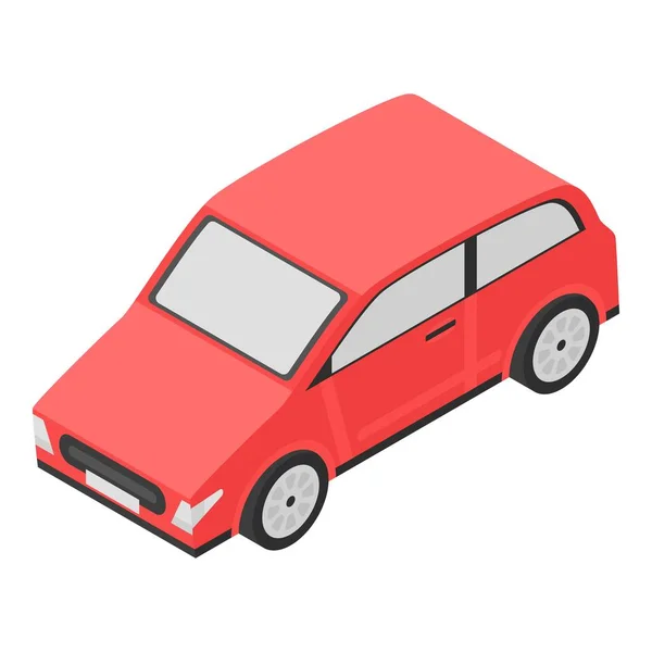 Icono rojo del coche, estilo isométrico — Vector de stock