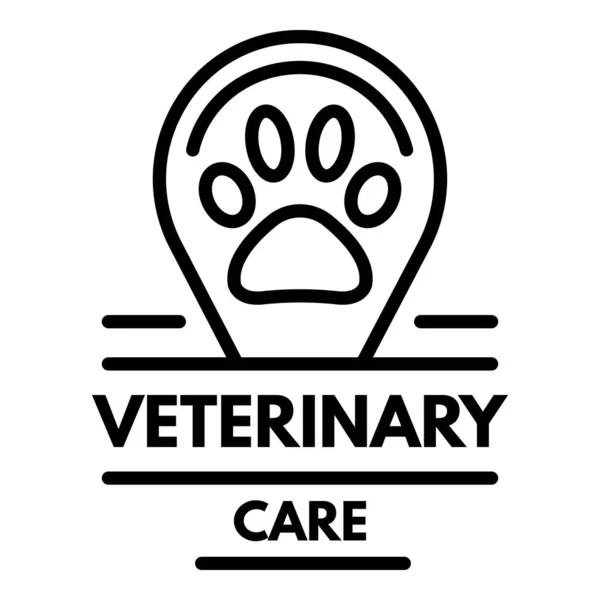 Veterinary care logo, outline style — Stock Vector