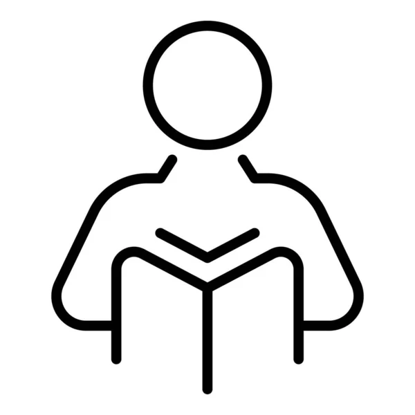 Man is reading a book icon, outline style — ストックベクタ