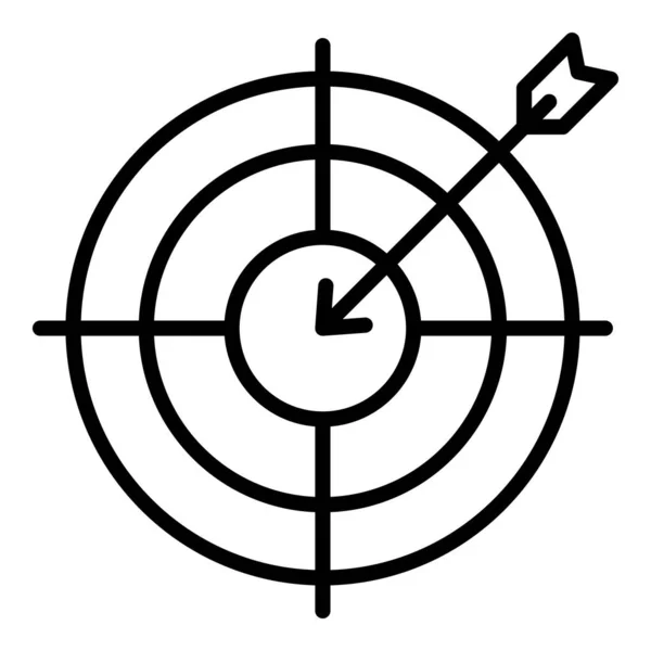 Pfeil im Zielsymbol, Umrissstil — Stockvektor