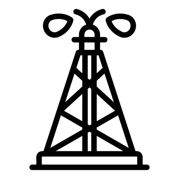 Olej tryskający z ikony wieży, w stylu zarysu — Wektor stockowy