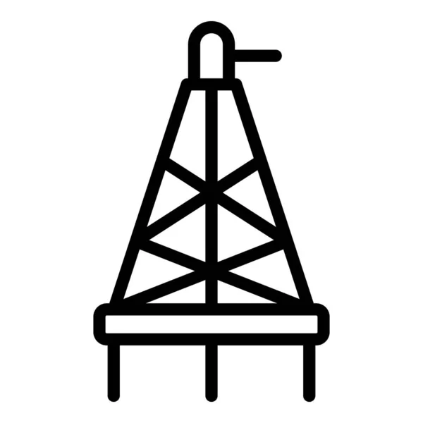 Icône de plate-forme pétrolière, style contour — Image vectorielle