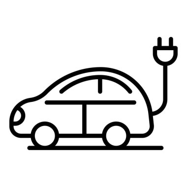 Fiş simgesine sahip elektrikli araba, taslak biçimi
