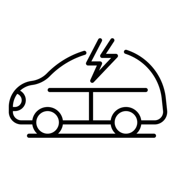 Icône de voiture électrique, style contour — Image vectorielle