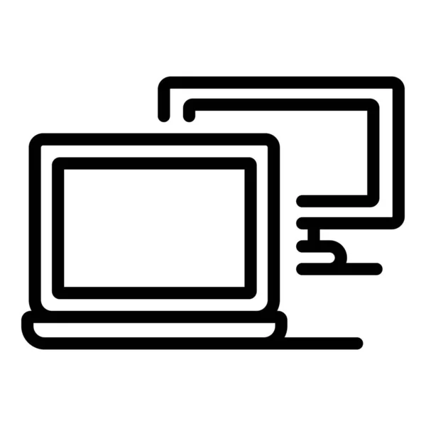 Computer vuilnis pictogram, omtrek stijl — Stockvector