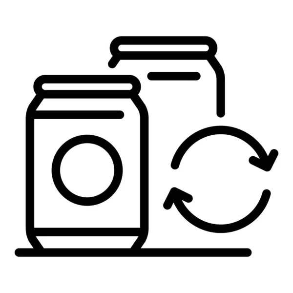 Reciclagem lata ícone, estilo esboço —  Vetores de Stock