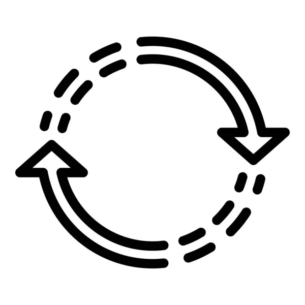 Reycling arrows icon, outline style — стоковый вектор