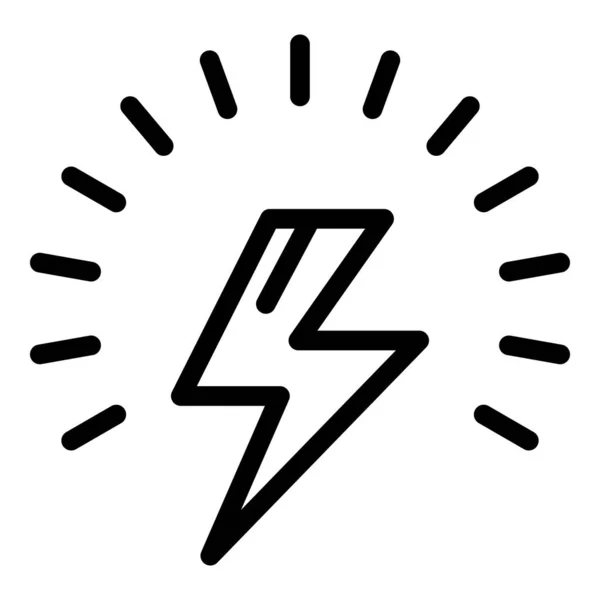 Lightning bolt icon, outline style — Stock Vector