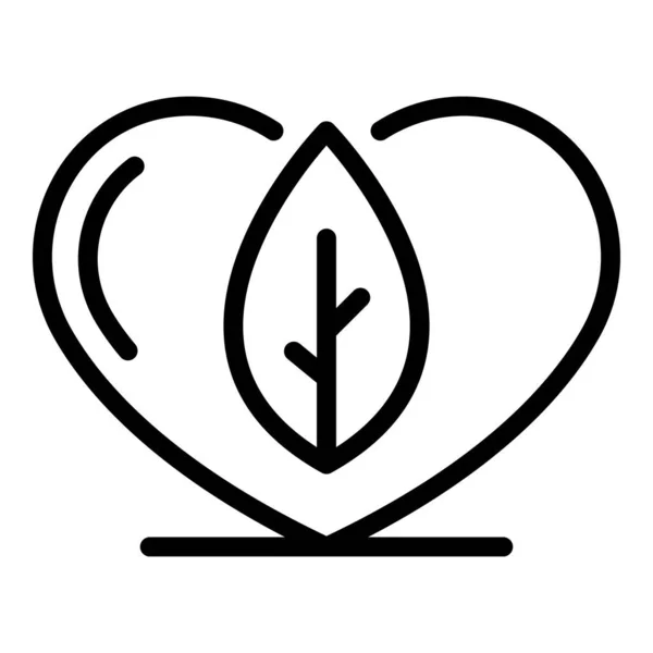 Öko-Recycling Herz Symbol, Umriss Stil — Stockvektor