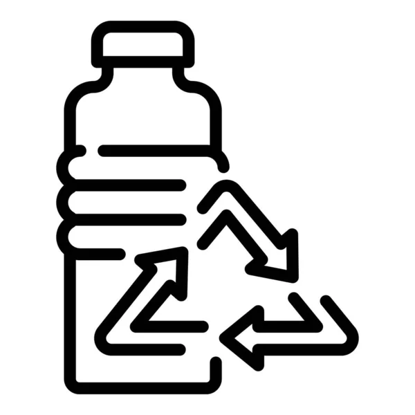 Recycling fles pictogram, omtrek stijl — Stockvector