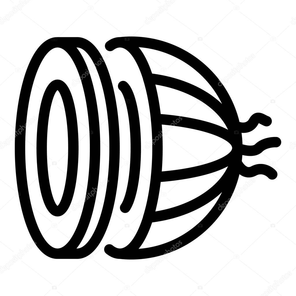 Cutted onion icon, outline style