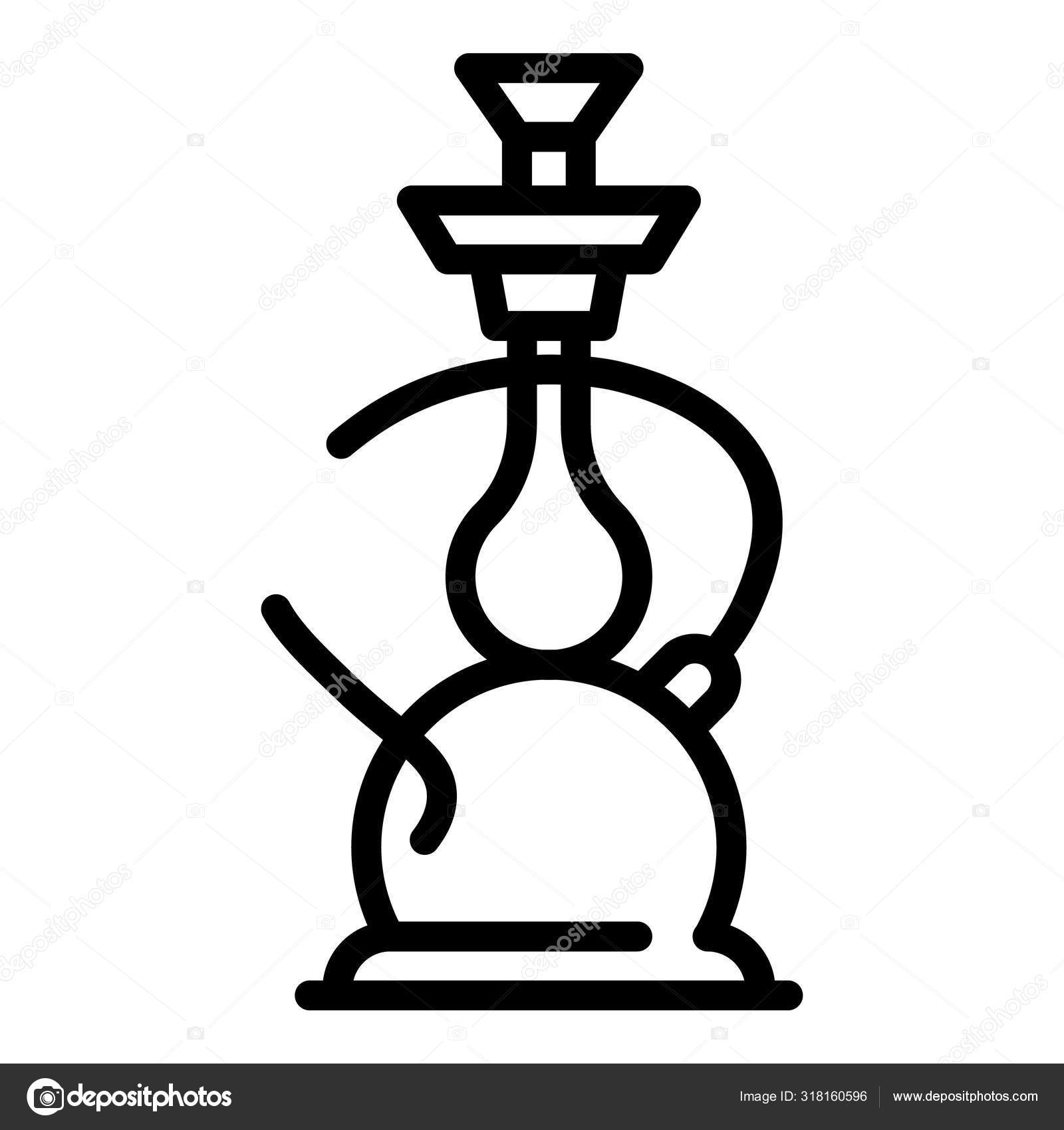 Hookah Icon Outline Style Stock Vector Image By C Ylivdesign
