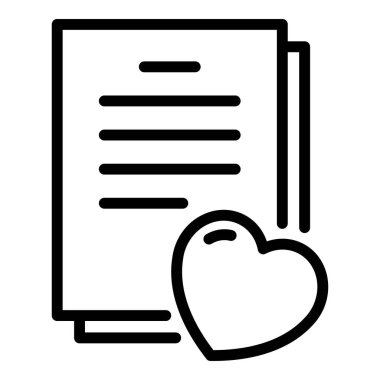 Kalp ve belge simgesi, özet biçimi