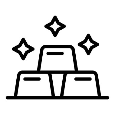 Üç külçe altın simge, taslak biçimi