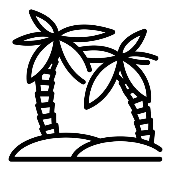 Ikona palmy, styl konturu — Wektor stockowy