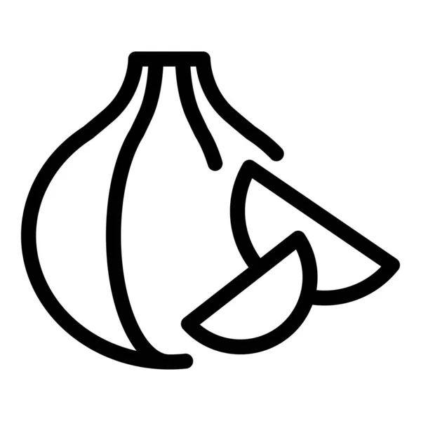 Garlic icon, outline style — Stock Vector