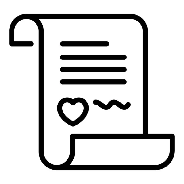 Carta com ícone de coração, estilo esboço —  Vetores de Stock