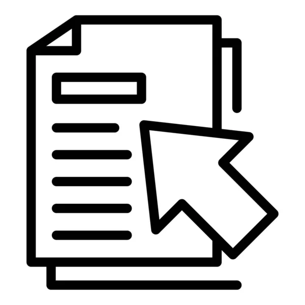 Icono de documentos electrónicos, estilo de esquema — Vector de stock