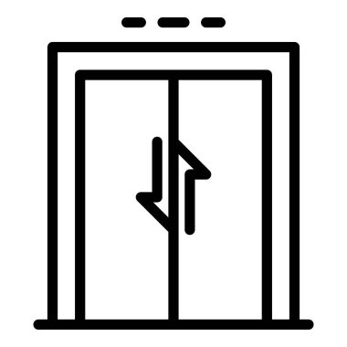 Asansör kapıları simge aşağı ok, taslak biçimi