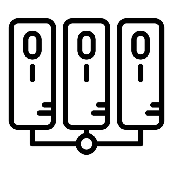 Server miteinander verbunden Symbol, Umriss Stil — Stockvektor