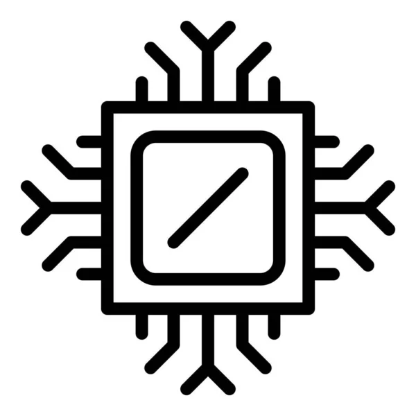 Ícone do processador de computador, estilo esboço —  Vetores de Stock