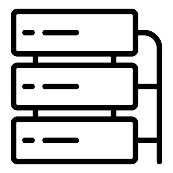 Servercluster-Symbol, Umrissstil — Stockvektor