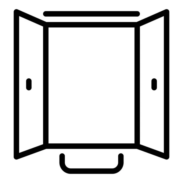Ouvrir l'icône de la porte double, style contour — Image vectorielle
